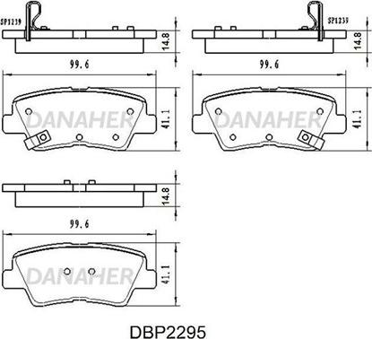 Danaher DBP2295 - Kit pastiglie freno, Freno a disco autozon.pro