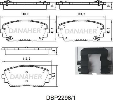 Danaher DBP2296/1 - Kit pastiglie freno, Freno a disco autozon.pro