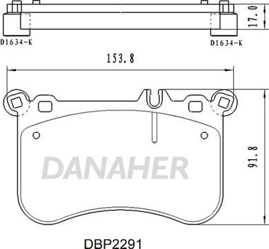 Danaher DBP2291 - Kit pastiglie freno, Freno a disco autozon.pro