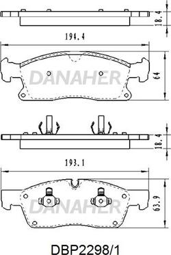 Danaher DBP2298/1 - Kit pastiglie freno, Freno a disco autozon.pro