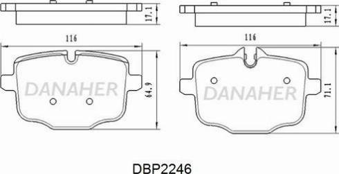 Danaher DBP2246 - Kit pastiglie freno, Freno a disco autozon.pro