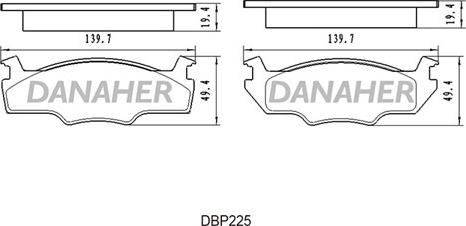 Danaher DBP225 - Kit pastiglie freno, Freno a disco autozon.pro