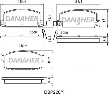 Danaher DBP220/1 - Kit pastiglie freno, Freno a disco autozon.pro