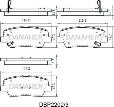 Danaher DBP2202/3 - Kit pastiglie freno, Freno a disco autozon.pro