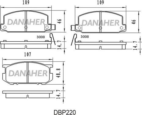 Danaher DBP220 - Kit pastiglie freno, Freno a disco autozon.pro