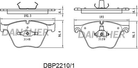 Danaher DBP2210/1 - Kit pastiglie freno, Freno a disco autozon.pro