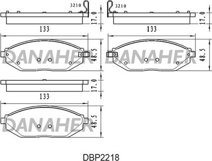 Danaher DBP2218 - Kit pastiglie freno, Freno a disco autozon.pro