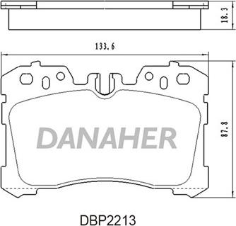 Danaher DBP2213 - Kit pastiglie freno, Freno a disco autozon.pro