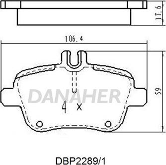 Danaher DBP2289/1 - Kit pastiglie freno, Freno a disco autozon.pro