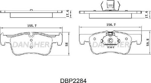 Danaher DBP2284 - Kit pastiglie freno, Freno a disco autozon.pro