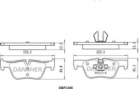 Danaher DBP2286 - Kit pastiglie freno, Freno a disco autozon.pro