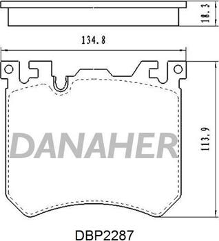 Danaher DBP2287 - Kit pastiglie freno, Freno a disco autozon.pro