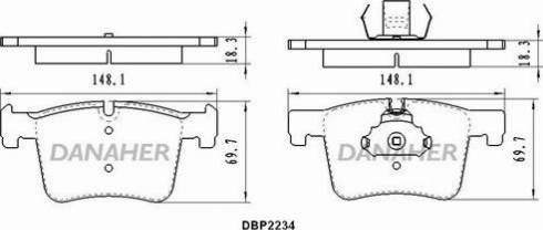 Danaher DBP2234 - Kit pastiglie freno, Freno a disco autozon.pro