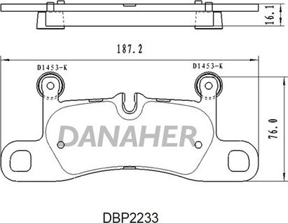 Danaher DBP2233 - Kit pastiglie freno, Freno a disco autozon.pro