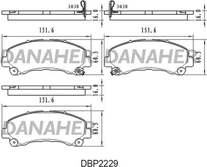 Danaher DBP2229 - Kit pastiglie freno, Freno a disco autozon.pro