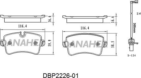 Danaher DBP2226-01 - Kit pastiglie freno, Freno a disco autozon.pro