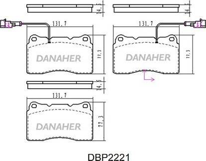 Danaher DBP2221 - Kit pastiglie freno, Freno a disco autozon.pro