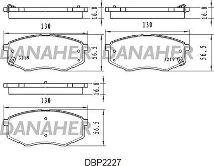 Danaher DBP2227 - Kit pastiglie freno, Freno a disco autozon.pro