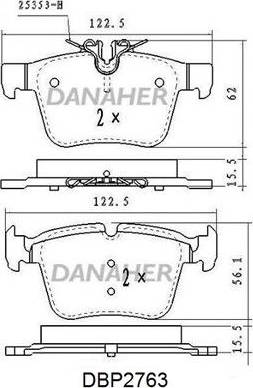 Danaher DBP2763 - Kit pastiglie freno, Freno a disco autozon.pro