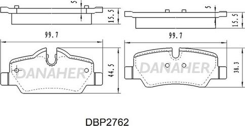 Danaher DBP2762 - Kit pastiglie freno, Freno a disco autozon.pro