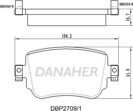 Danaher DBP2709/1 - Kit pastiglie freno, Freno a disco autozon.pro