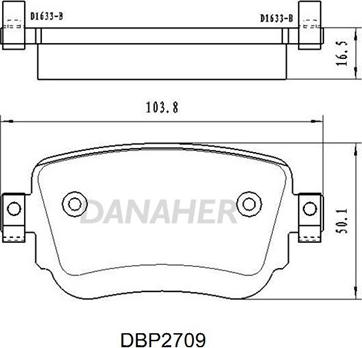 Danaher DBP2709 - Kit pastiglie freno, Freno a disco autozon.pro