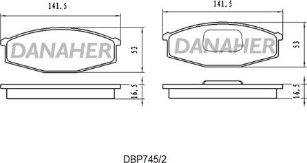 Danaher DBP745/2 - Kit pastiglie freno, Freno a disco autozon.pro