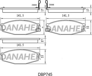 Danaher DBP745 - Kit pastiglie freno, Freno a disco autozon.pro