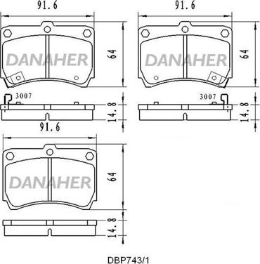 Danaher DBP743/1 - Kit pastiglie freno, Freno a disco autozon.pro