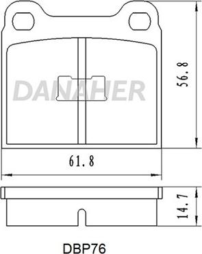 Danaher DBP76 - Kit pastiglie freno, Freno a disco autozon.pro