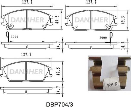 Danaher DBP704/3 - Kit pastiglie freno, Freno a disco autozon.pro