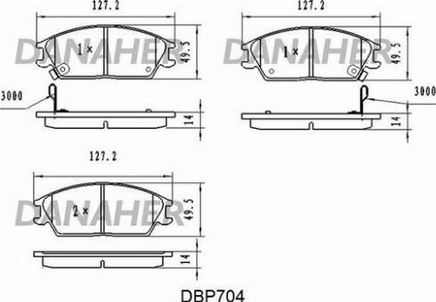 Danaher DBP704 - Kit pastiglie freno, Freno a disco autozon.pro