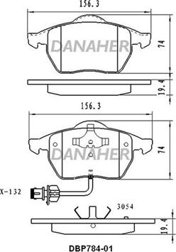 Danaher DBP784-01 - Kit pastiglie freno, Freno a disco autozon.pro