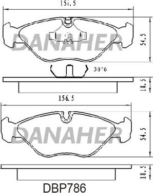 Danaher DBP786 - Kit pastiglie freno, Freno a disco autozon.pro