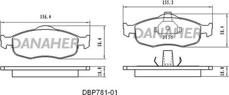 Danaher DBP781-01 - Kit pastiglie freno, Freno a disco autozon.pro