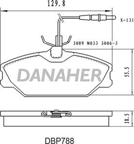 Danaher DBP788 - Kit pastiglie freno, Freno a disco autozon.pro