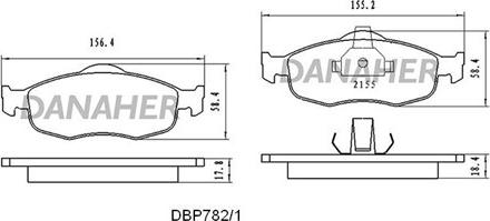 Danaher DBP782/1 - Kit pastiglie freno, Freno a disco autozon.pro