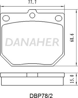 Danaher DBP78/2 - Kit pastiglie freno, Freno a disco autozon.pro