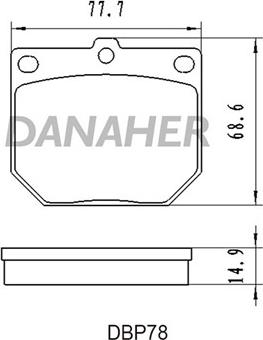 Danaher DBP78 - Kit pastiglie freno, Freno a disco autozon.pro