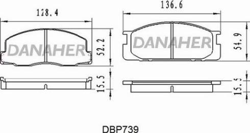 Danaher DBP739 - Kit pastiglie freno, Freno a disco autozon.pro