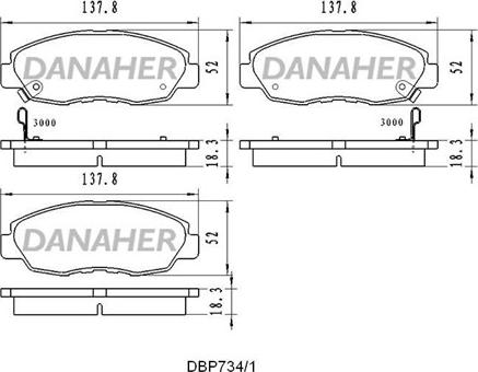 Danaher DBP734/1 - Kit pastiglie freno, Freno a disco autozon.pro