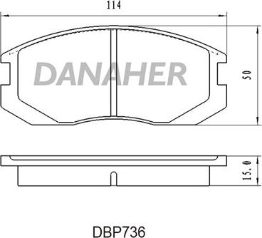 Danaher DBP736 - Kit pastiglie freno, Freno a disco autozon.pro