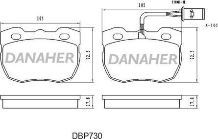 Danaher DBP730 - Kit pastiglie freno, Freno a disco autozon.pro