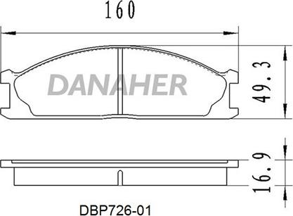 Danaher DBP726-01 - Kit pastiglie freno, Freno a disco autozon.pro