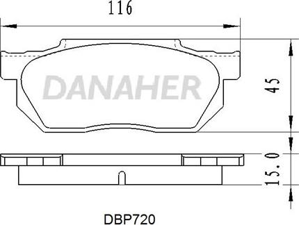 Danaher DBP720 - Kit pastiglie freno, Freno a disco autozon.pro