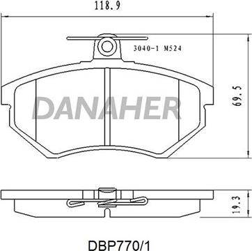 Danaher DBP770/1 - Kit pastiglie freno, Freno a disco autozon.pro