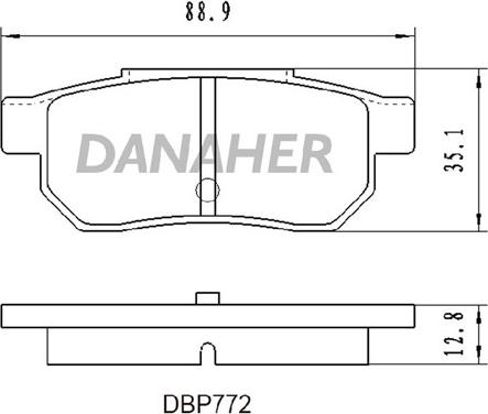 Danaher DBP772 - Kit pastiglie freno, Freno a disco autozon.pro