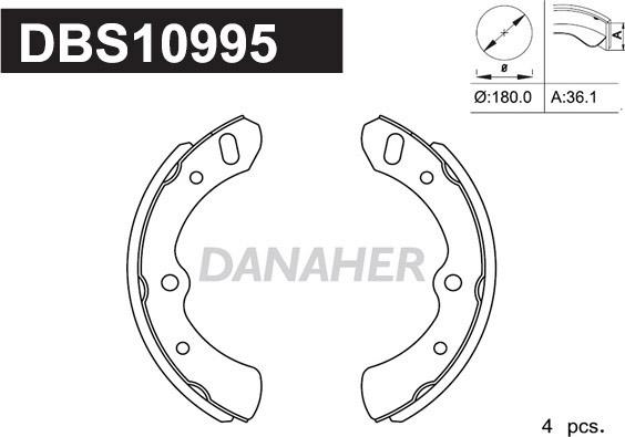 Danaher DBS10995 - Kit ganasce freno autozon.pro