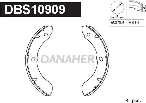 Danaher DBS10909 - Kit ganasce freno autozon.pro