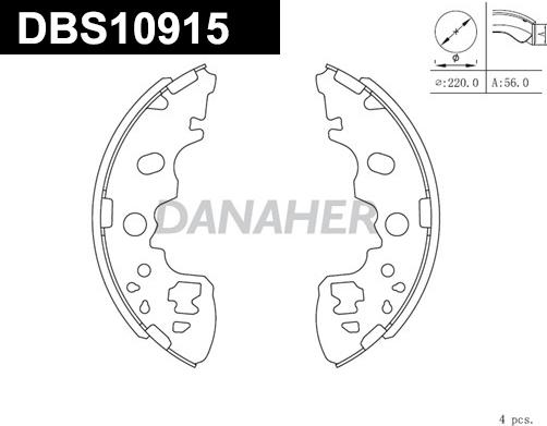 Danaher DBS10915 - Kit ganasce freno autozon.pro